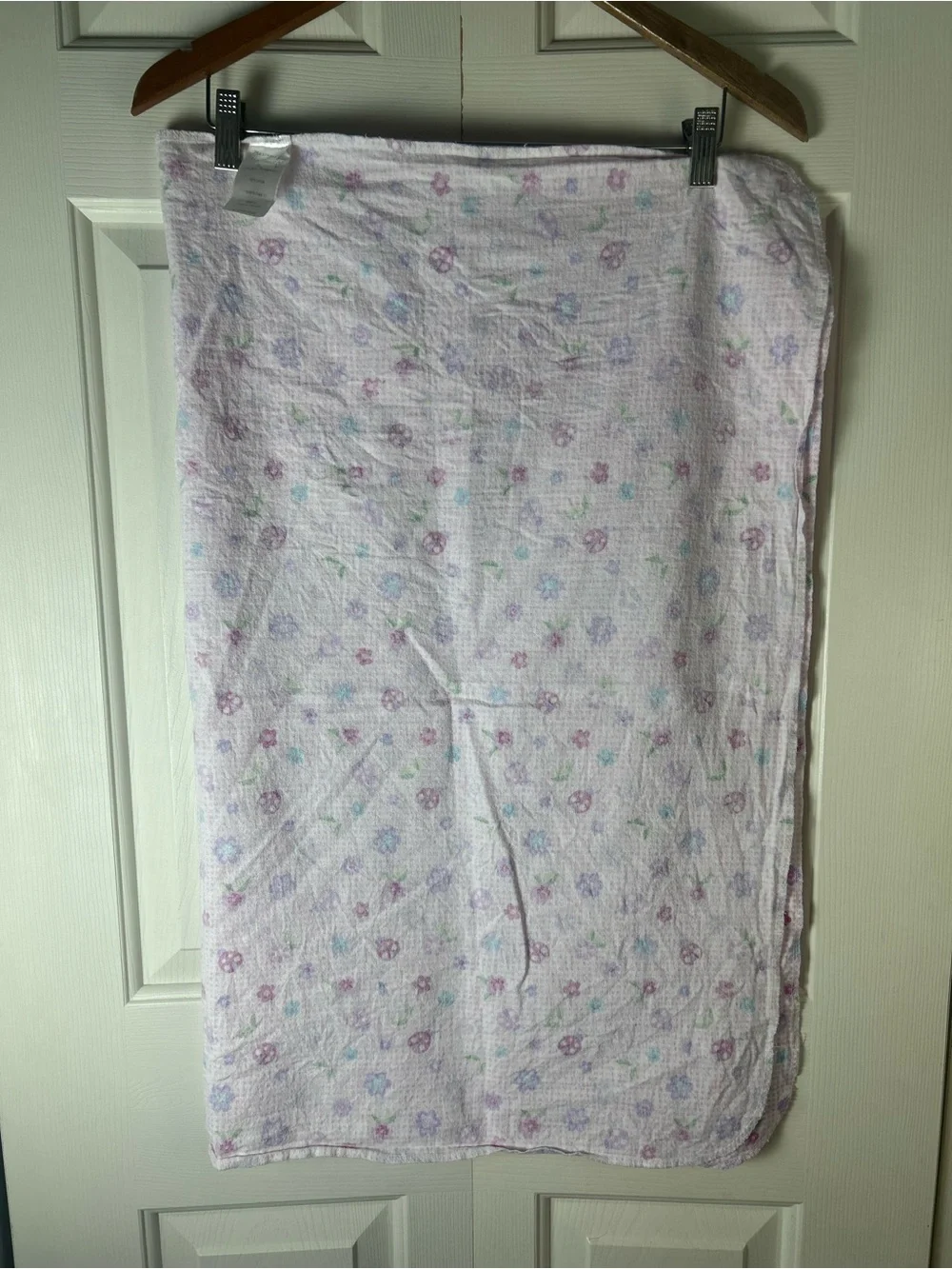 Messages from the Heart Pink Purple Floral Baby Receiving Blanket Ladybug